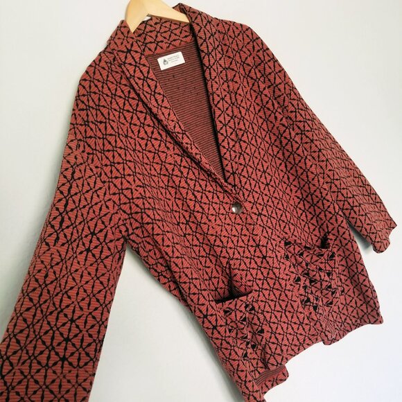 Marketplace Handwork of India Shawl Collar Cardigan Jacket Coat Coatigan L Boho - Picture 5 of 15